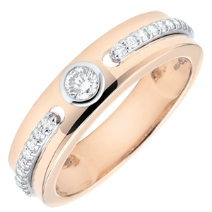 Ring Solitaire Belofte - 18 karaat roségoud met Diamanten