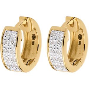 Boucles d'oreilles Constellation - Astrale variation - petit modèle - or jaune 18 carats - 0.12 carat - 24 diamants
