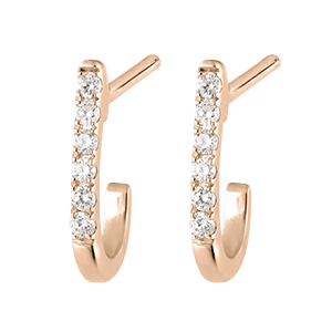 Boucles d'oreilles Demi-créoles Fraîcheur - Ella - or rose 18 carats et diamants