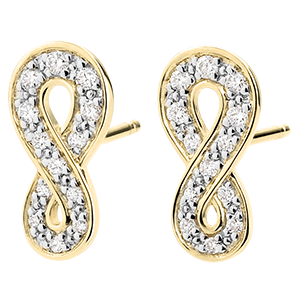 Boucles d'oreilles Infini - or jaune 9 carats et diamants