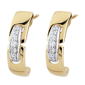 Boucles d'oreilles Union Eternelle - or blanc et or jaune 9 carats