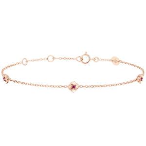 Bracciale Sboccio - Corona di Rose - rubini - oro rosa 9 carati