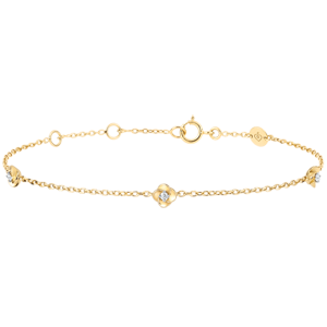Bracelet Eclosion - Couronne de Roses - diamants - or jaune 18 carats
