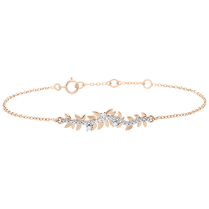 Bracelet Enchanted Garden - Foliage Royal - Pink gold and diamonds - 9 carat