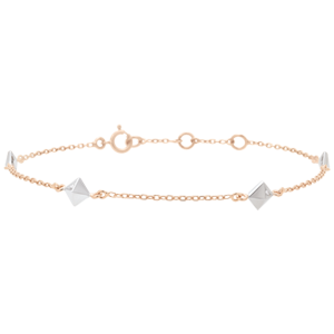 Bracelet Génèse - Diamants Bruts - or blanc et or rose 9 carats