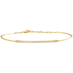Bracelet Jonc Fraîcheur - Pléïade diamantée - or jaune 18 carats et diamants 