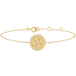 Bracelet médaille ronde gravée - or jaune 9 carats - Collection Baby Yours - Edenly Yours