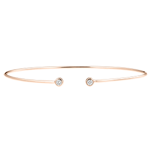 Brazalete Junco Abierto Frescura - Tu y Yo - oro rosa de 18 quilates y diamantes