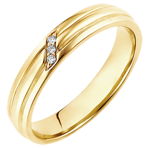 Ring Chiaroscuro - Diamanten Klauw - 9 karaat geelgoud en diamanten.