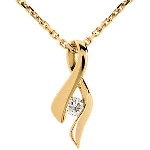Ciondolo Infinito - Oro giallo - 18 carati - Diamante - 0.13 carati 