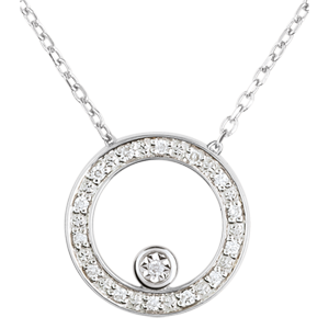 Collier Destinée - Cercle d'élégance - or blanc 18 carats