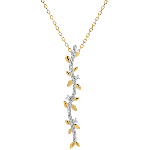 Collier tige Jardin Enchanté - Feuillage Royal - or jaune 18 carats et diamants