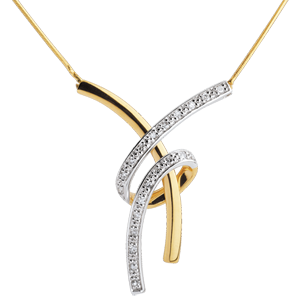 Collier Volupté pavé - 20 diamants - or blanc et or jaune 18 carats
