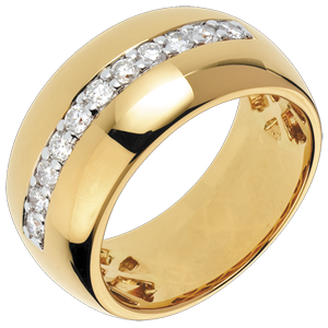 Anillo Hada - Brillo Solar - oro amarillo 18 quilates - 11 diamantes 0.37 quilates