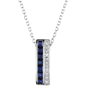 Constellation Necklace - Zodiac - blue sapphires and diamonds - 9 carat white gold