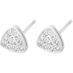 Cinematic White Gold and Diamond Earrings