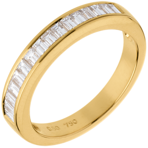 Half eternity ring yellow gold channel setting - 0.5 carat