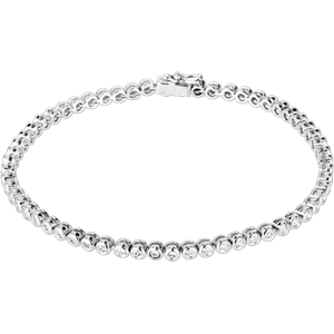Bracelet Boulier diamants - or blanc 18 carats - 1.15 carats - 60 diamants