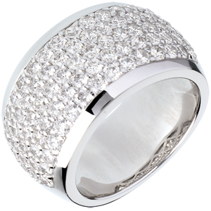 Ring Constellation - Celestial scenery - white gold paved - 2.05 carat - 79 diamonds