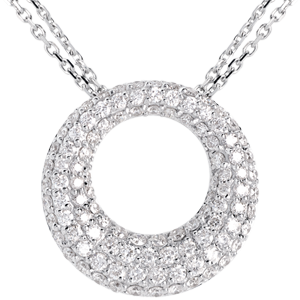 Collier Cassiopée or blanc 18 carats pavé - 1.55 carats - 104 diamants