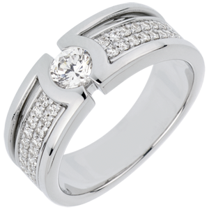 Bague de fiançailles Constellation - Diamant Solitaire - diamant 0.35 carat - or blanc 18 carats