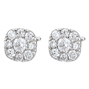 Orecchini Lavia - Oro bianco - 9 carati - 18 Diamanti - 0.3 carati