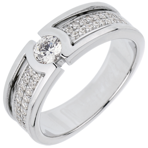Anello di fidanzamento Costellazione - Oro bianco - 18 carati - Diamante Solitario - 0.27 carati