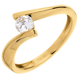 Solitaire Cuib Preţios - Apostrof - aur galben de 18K - diamante de 0.31 carate