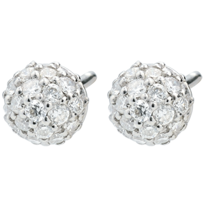 Boucles d'oreilles Destinée - Charme de Diamant - or blanc 18 carats