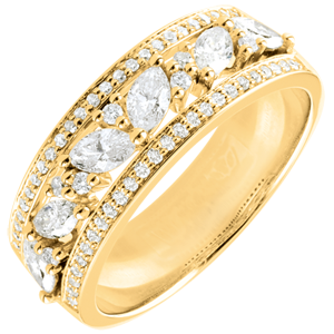 Ring Destiny - Byzantine - yellow gold and diamonds - 18 carat