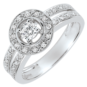 Destiny Engagement Ring - Lady - 0.16 carat diamond - white gold 18 carats