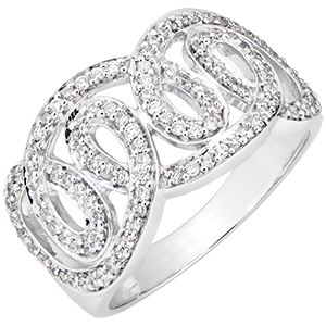 Destiny Ring - Imperial Swirls - 9K White Gold and Diamonds