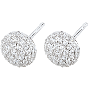 Boucles d'oreilles Destinée - Olga - or blanc 18 carats et diamants