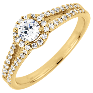 Anello di fidanzamento Destino - Giuseppina - Oro giallo - 18 carati - Diamante centrale - 0.3 carati