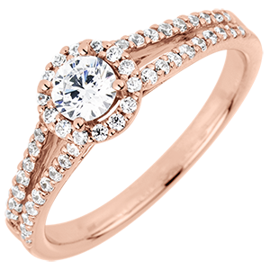 Anello di fidanzamento Destino - Giuseppina - Oro rosa - 18 carati - Diamante centrale - 0.3 carati