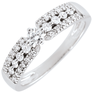 Anello di fidanzamento Destino - Medici - Oro Bianco - 9 carati - Diamanti - 0.36 carati