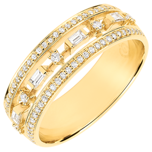 Anillo Destino - Pequeña Emperatriz - oro amarillo 18 quilates - 71 diamantes