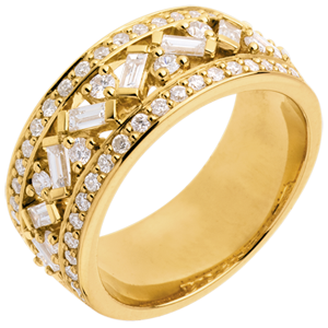 Anillo Destino - Emperatriz - oro amarillo 18 quilates - diamantes 0. 85 quilates