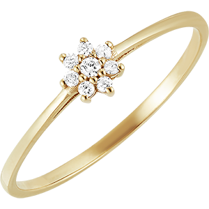 Eclosion ring - Daisy - 9 carat yellow gold and diamonds 