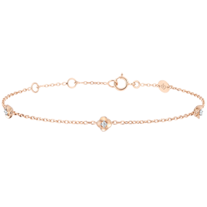 Bracelet Eclosion - Couronne de Roses - diamants - or rose 9 carats