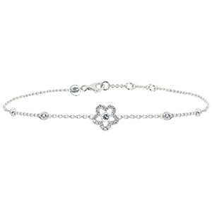Bracelet Éclosion - Anémone- or blanc 18 carats et diamants 
