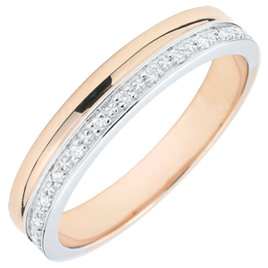 Elegance Wedding ring - White gold and rose gold - 9 carats