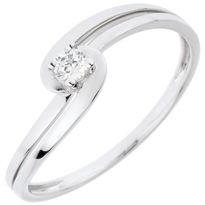 Anello Solitario Silly - Oro bianco - 18 carati - 1 Diamante