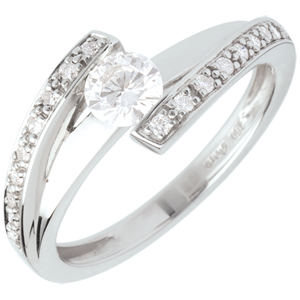 Anello di fidanzamento Destino - Eleonora - Oro bianco - 18 carati - Diamante 0.37 carati