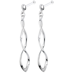 White Gold and Diamond Spectacle Earrings