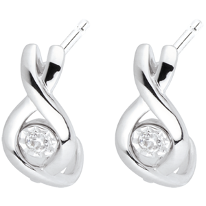 White Gold and Diamond Serpentine Earrings