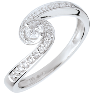 Engagement Ring Destiny - Aquarius - diamond 0.28 carat - white gold - 18 carats