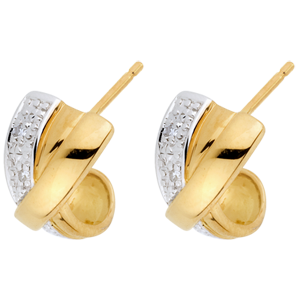 boucles d'oreilles attraction - or blanc et or jaune 18 carats