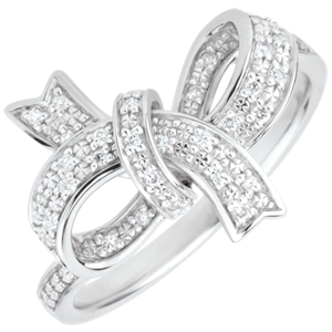 Precious Bow Ring - Silver and diamonds