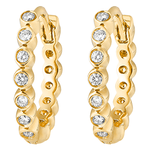 Boucles d'oreilles créoles Fleur de Sel - Écume Précieuse - or jaune 9 carats et diamants